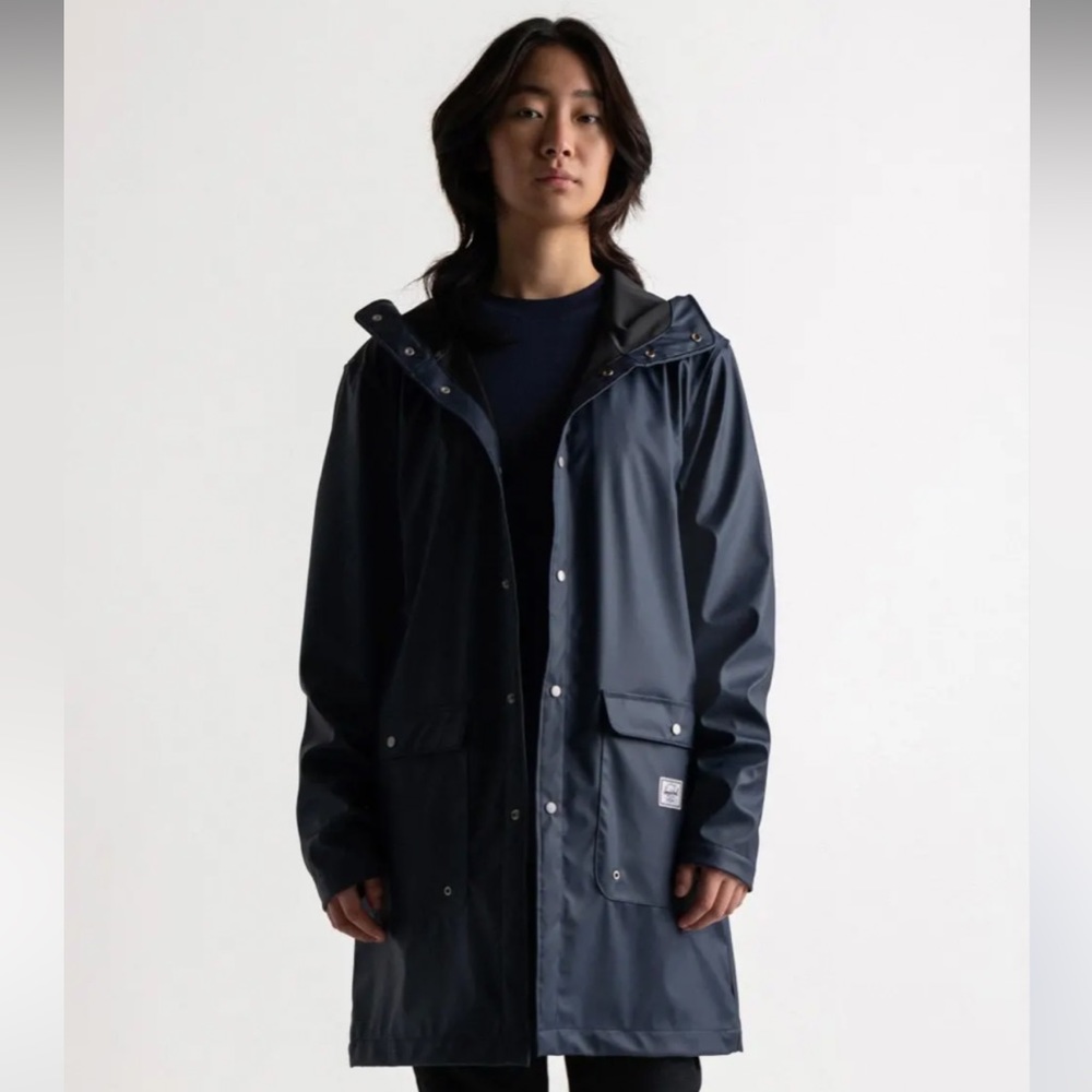 Herschel Long Rain Jacket Dark Navy